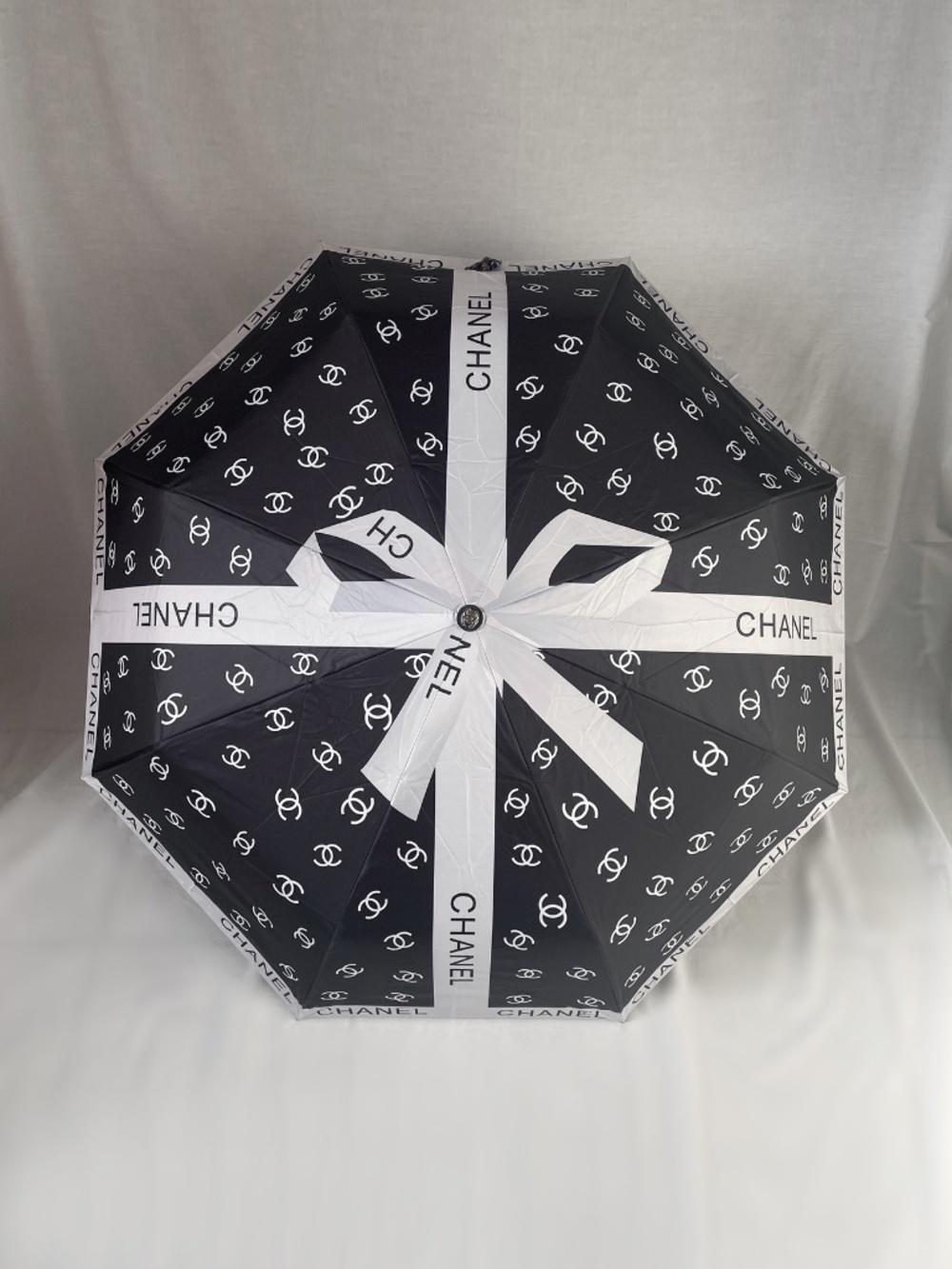 Chanel GWP Umbrella with Bow Black & White